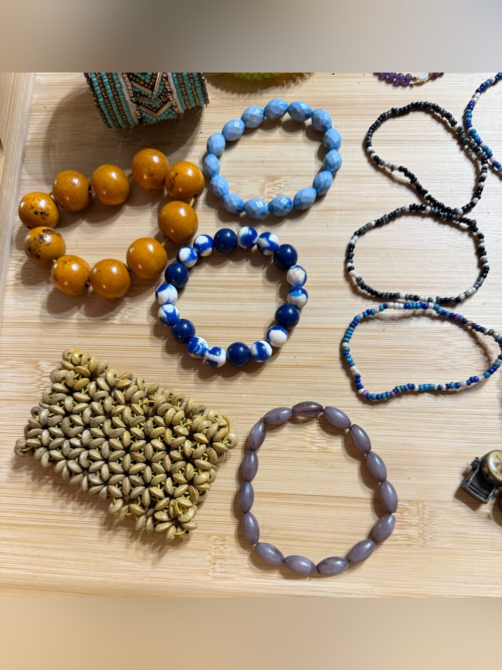 Beaded Bracelet Bangle Bundle of 22 Colorful Boho - Picture 7 of 8